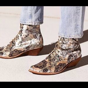 Jeffrey Campbell Elmcroft Booties Velvet Paisley
